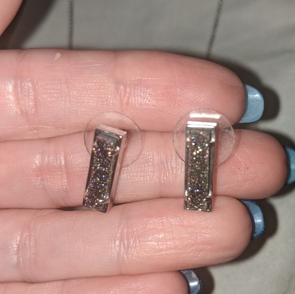 KS Necklace Earrings Set in Multi Drusy/ Silver - Picture 4 of 9